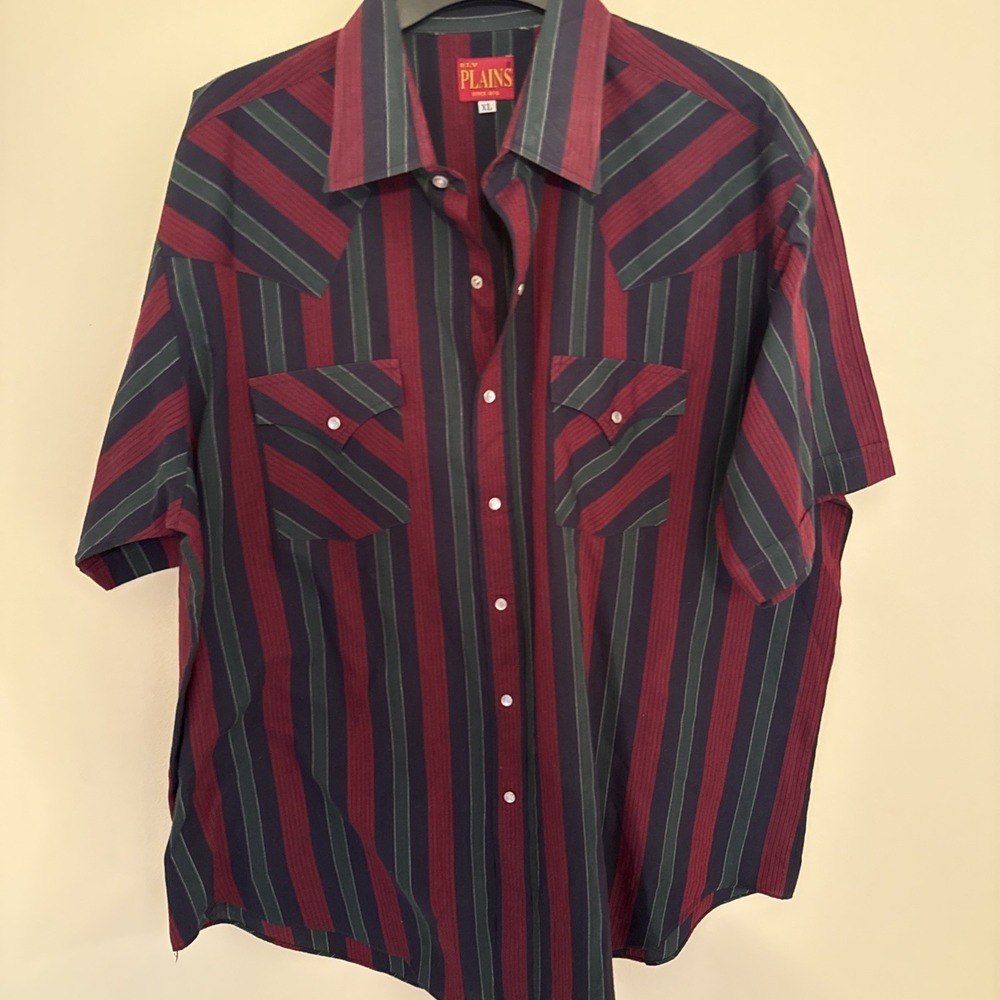 Vintage Ely Plains Shirt Mens XL 90s Striped Western Pearl Snap Rodeo